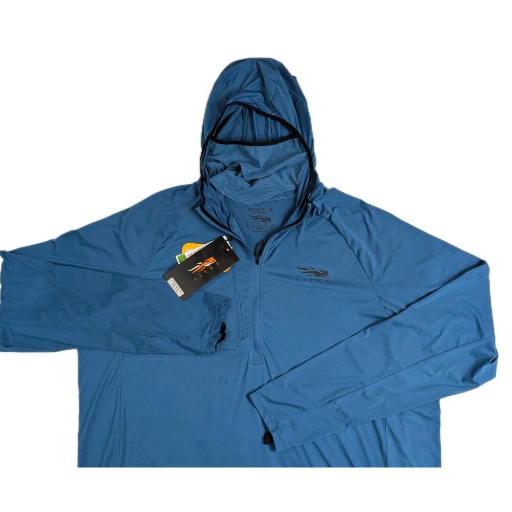 Sitka Equinox Guard Hoody Mens XXL Blue Insect Shield 2XL Hoodie NEW UPF 50+